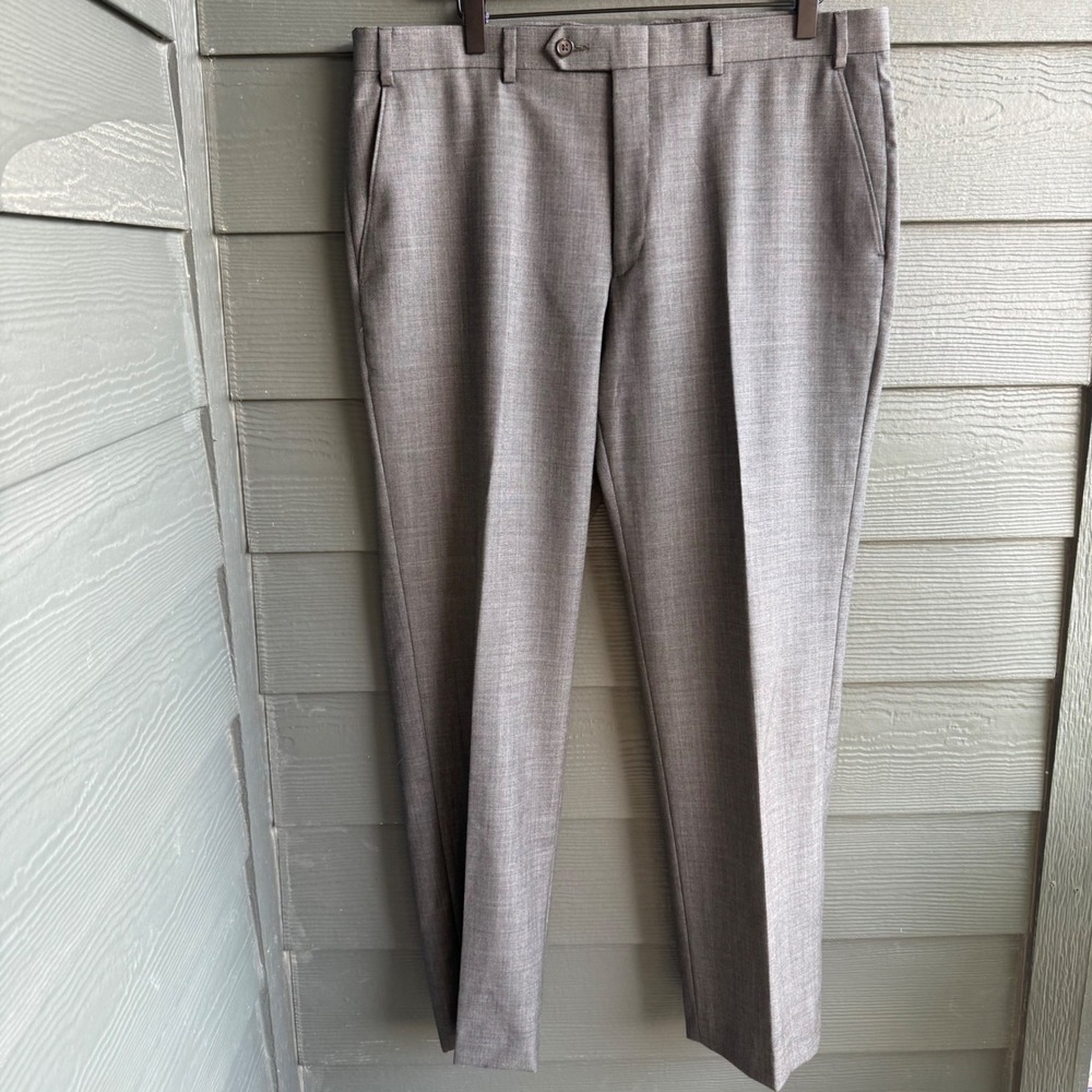 Lauren Ralph Lauren 100% Wool Gray Dress Pants Men's 36x30 Flat Front